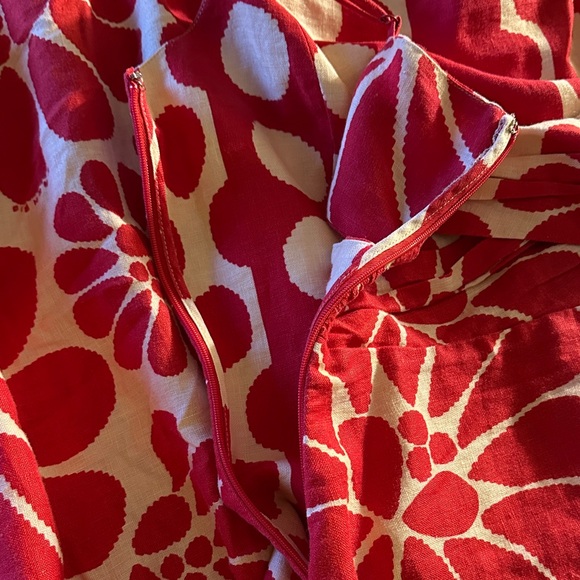 FARM Rio Palermo Red Linen Midi Dress Mididress Size S - Picture 7 of 7
